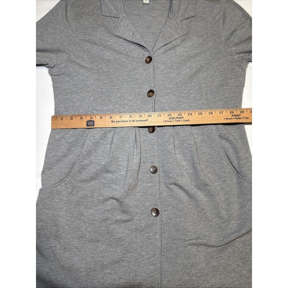 Sahalie Heather Gray Pleated Stretch Button Jacket Coat Pockets Womens Size XL - Picture 5 of 13